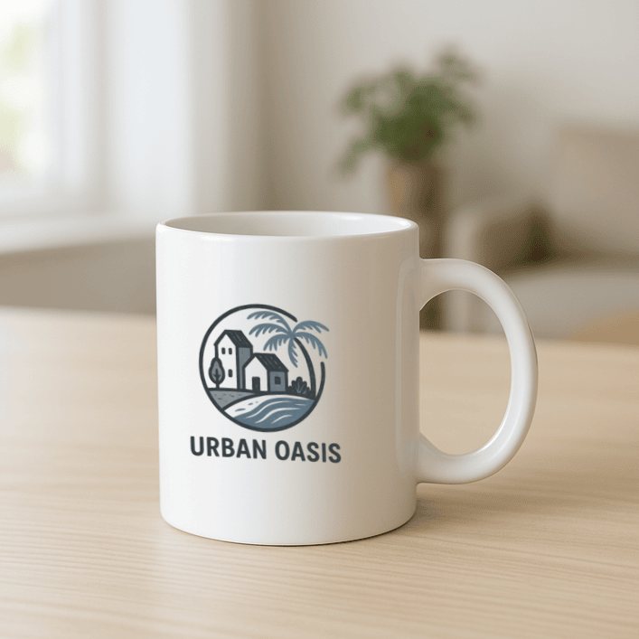 Urban Oasis mug mockup